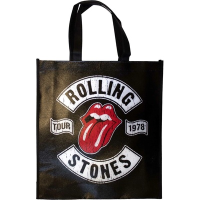 RukaHore Taška The Rolling Stones Eco Shopper: Tour 78 Black Back Print Čierna