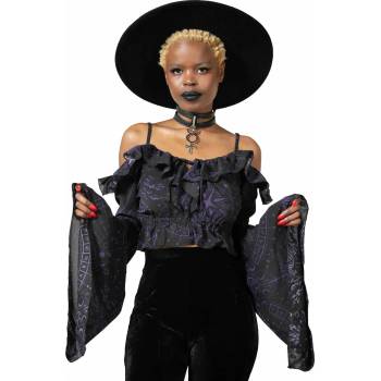 Image 1 of KILLSTAR дамска тениска с дълги ръкави (топ) KILLSTAR - Spirit Hand Chiffon - Черен - KSRA006036