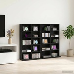 vidaXL Кабинет за CD 2 бр. Черен дъб 65 x 23, 5 x 97, 5 см (8012677)