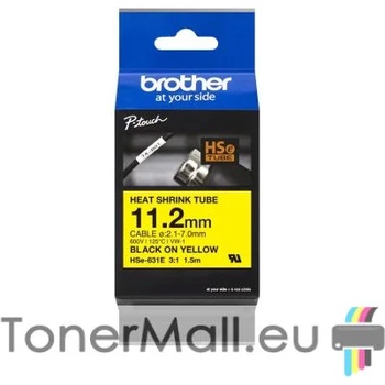 Brother Термо-шлаух лента Brother HSE-631E, 11.2mm, Black on Yellow Heat Shrink Tube