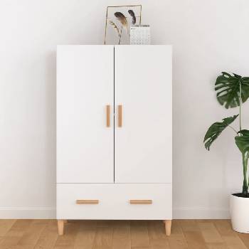 vidaXL Висок шкаф, бял, 70x31x115 см, инженерно дърво (812528)