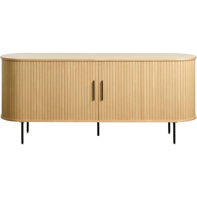 Unique Furniture Нисък скрин с дъбов декор и плъзгащи се врати в естествен цвят 76x180 cm Nola - Unique Furniture (48282782)