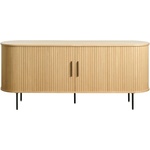 Unique Furniture Нисък скрин с дъбов декор и плъзгащи се врати в естествен цвят 76x180 cm Nola - Unique Furniture (48282782)