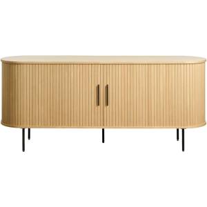 Unique Furniture Нисък скрин с дъбов декор и плъзгащи се врати в естествен цвят 76x180 cm Nola - Unique Furniture (48282782)