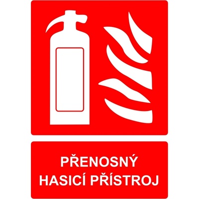 Walteco Přenosný hasicí přístroj (včetně textu) 148x210mm, formát A5, samolepka , 20060
