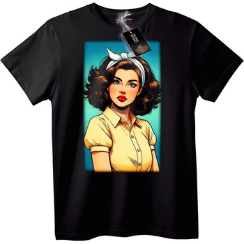 NOONEBRAND Тениска Ретро Pin-Up Жена - 2XL, White