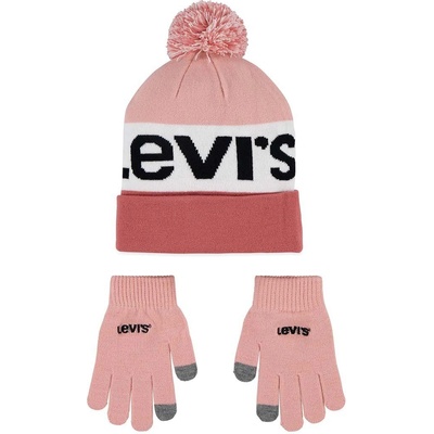Levi's Детски шапка и ръкавици Levi's в розово (9A8550)