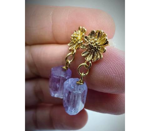 Katyba náušnice Raw Amethyst 0204