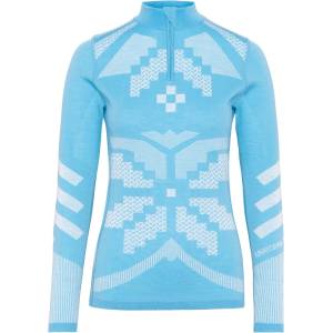 Kari Traa Дамско мериносово термобельо Kari Traa Women's Faith Half Zip Merino base layer - Ocean (115-2340-0713)