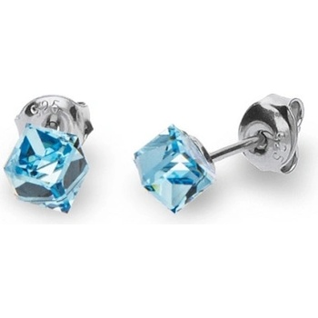 Spark Swarovski Elements Small Cube studs K48414AQ Aqua
