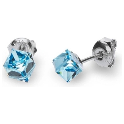 Spark Swarovski Elements Small Cube studs K48414AQ Aqua