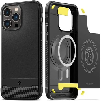 Spigen Rugged Armor MagFit Case - хибриден кейс с висока степен на защита с MagSafe за iPhone 14 Pro Max (черен-мат)