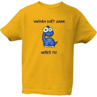 Tričko s potiskem DINO dětské Žlutá