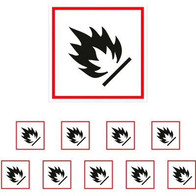 Walteco Symbol GHS 02 – HOŘLAVÉ 100x100mm, samolepka Množství: 10 ks , 20136BP2