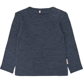 Mikk-Line Детски вълнен пуловер Mikk-Line Kid's Merino Wool L/S Top Merino longsleeve - Melange Blue Nights - размер 140 (EU) (704-6010-0117)