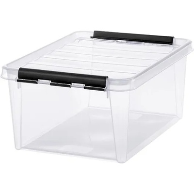 SMARTSTORE Пластмасова кутия за съхранение, 14 литра, с черни дръжки, SMARTSTORE "Classic 15", прозрачна 3508390 (3508390)