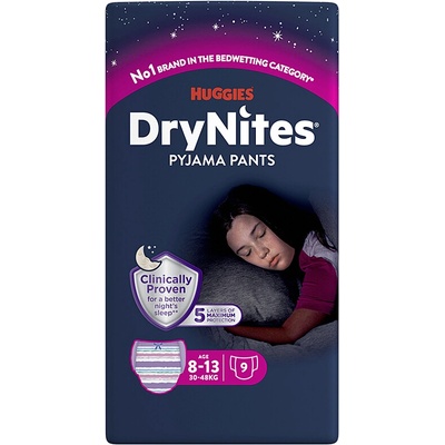 Huggies DryNites pro dívky 8-13 let 30-48kg 9ks