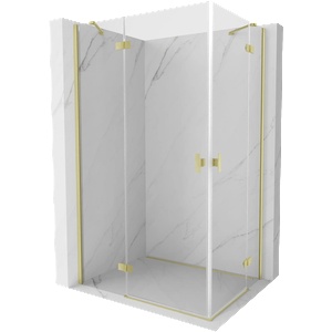 Mexen Mist-H Duo кабината за душ с отваряща се врата дясно 110 x 115 см, прозрачна, златна четка - 8A5-110L-115P-55-00 (8A5-110L-115P-55-00)