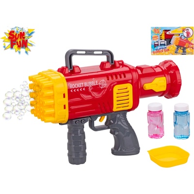 Sun Fun bublifukovač pištole 21 cm na batérie s náplňou 2 ks