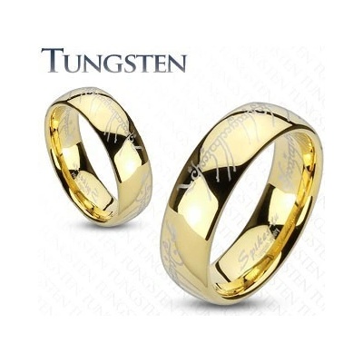 Šperky eshop prsten z wolframu zaoblený povrch ve zlaté motiv z Pána prstenů Z38.3