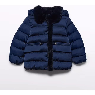 Abel & Lula Зимно яке в тъмно син цвят с плюшени детайли за момиче Abel&Lula