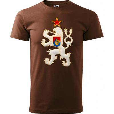 Maverprint Retro tričko Československo štátny znak ČSSR hnedá