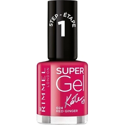 Rimmel London RIMMEL Super Gel, lak na nechty s 3D efektom 024 Red Ginger, 12 ml, 024 Red Ginger