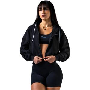 NEBBIA Black zip-up hoodie Power Размер: S / Цвят: черен