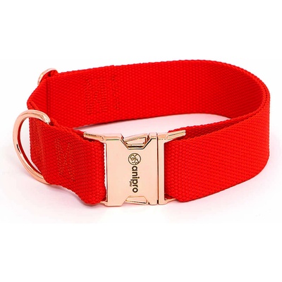 Anipro Аnipro Extra Strong Rose Gold - Регулируем нашийник за кучета, лента, 40мм/45см-70см - червен с тока розово злато