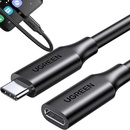 Ugreen 40574 USB typu C 3.1 samec - samica s niklovým pokovovaním, 0,5m, černý