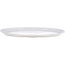 Chic Antique Porcelánový servírovací oválny podnos s čipkou Provence lace - 20 x 40 cm