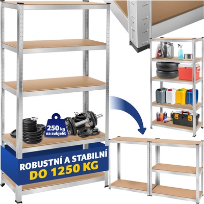 Tectake Regál 180 x 90 x 40 cm 405053