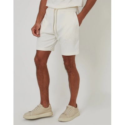 Threadbare Поларени къси панталони Threadbare Men's Ardsley Fleece Jogger Shorts - White