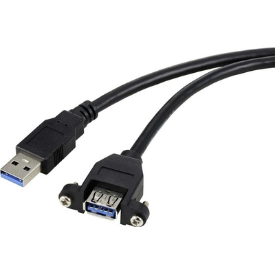Renkforce RF-5720388 USB 3.0 USB-A zástrčka USB-A zásuvka 1m černý