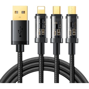 JOYROOM 3в1 Кабел Joyroom, USB към USB Type C / Lightning / micro USB, 3.5A, 1 (6941237199997)