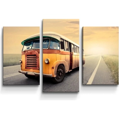 Sablio Obraz - 3-dílný Autobus veterán - 75x50 cm
