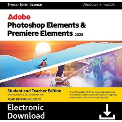 Adobe Photoshop & Premiere Elements 2025 pro studenty a učitele 3 roky
