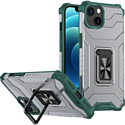 HQWear Калъф Crystal Ring Case Kickstand Tough Rugged, за iPhone 13, зелен (9145576220634)