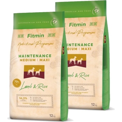 Fitmin Dog Medium Maxi Maintenance Lamb & Rice 2 x 12 kg
