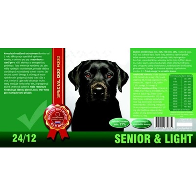 Bardog Senior & Light 24/12 jehněčí maso s rýží 4 kg