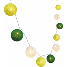 ACA Lighting LED girlanda textilní zeleno-bílé kuličky teplá bílá 2x baterie AA 210 cm IP20
