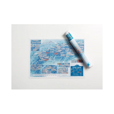 Alpine Skiing Collect and Scratch PrintSheet map, rolled