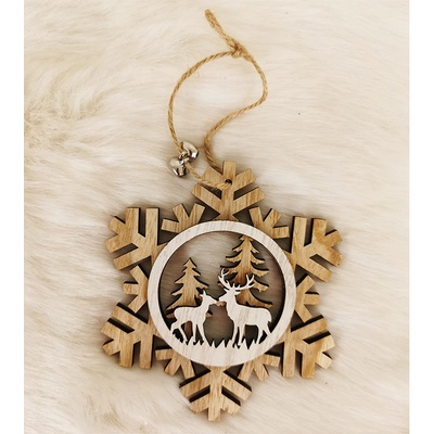 Drevená dekorácia jelene na zavesenie