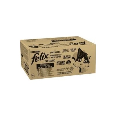 Felix Fantastic hovězí, kuře, tuňák, treska jelly 80 x 85 g – Zbozi.Blesk.cz