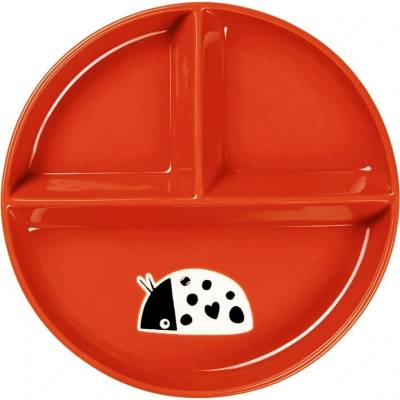 Porcelánový tanier priemer 18 cm Buddies ASA Selection - červený s lienkou