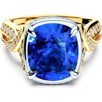 SAVICKI Пръстен Savicki: двуцветно злато, син сапфир, диаманти