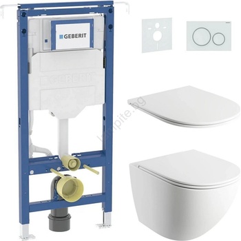 Omnires Конзолна тоалетна + тоалетна седалка ottawa + бутон sigma + вграден инсталационен модул + подложка (seton0034)