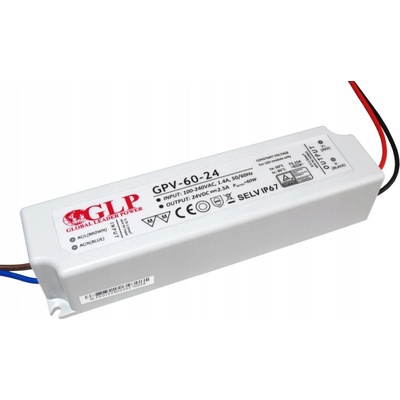 Hermetický vodotěsný napájecí zdroj pro LED 24V 2,5A 60W GLP GPV-60-24