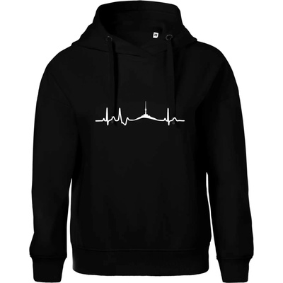Ekg Jeseníky Oversized mikina dámská Moon kratší + širší Černá