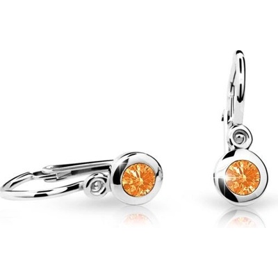 Danfil dětské náušnice C1537 z bílého zlata s kamínkem Orange zapínání brizura